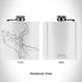 Rendered View of Haines Alaska Map Engraving on 6oz Stainless Steel Flask in White