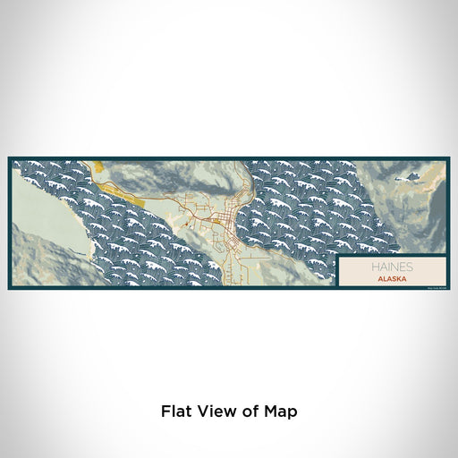 Flat View of Map Custom Haines Alaska Map Enamel Mug in Woodblock
