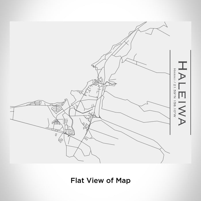 Rendered View of Haleiwa Hawaii Map Engraving on 20oz Stainless Steel Insulated Bottle with Bamboo Top in White