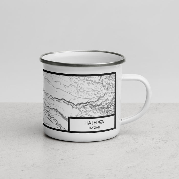 Right View Custom Haleiwa Hawaii Map Enamel Mug in Classic