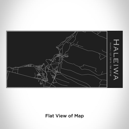 Rendered View of Haleiwa Hawaii Map Engraving on 17oz Stainless Steel Insulated Cola Bottle in Black