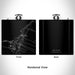 Rendered View of Haleiwa Hawaii Map Engraving on 6oz Stainless Steel Flask in Black