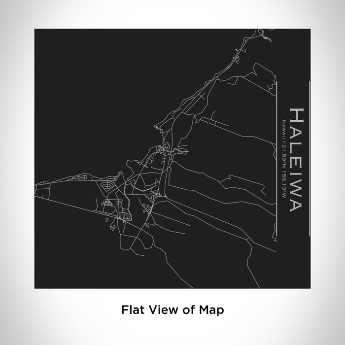 Rendered View of Haleiwa Hawaii Map Engraving on 17oz Stainless Steel Insulated Tumbler in Black
