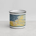 Front View Custom Haleiwa Hawaii Map Enamel Mug in Woodblock