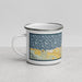 Left View Custom Haleiwa Hawaii Map Enamel Mug in Woodblock