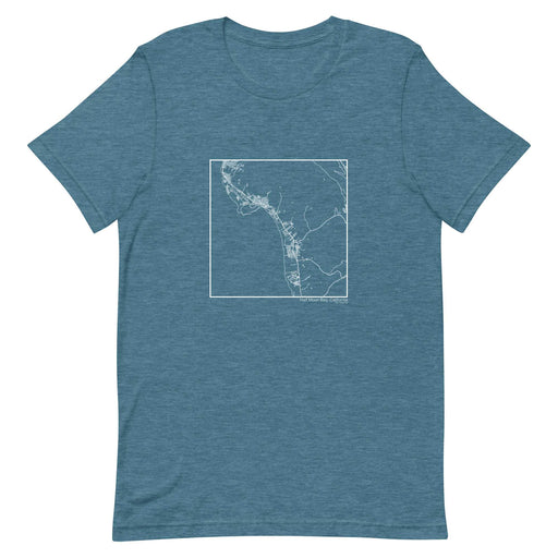 Half Moon Bay California  Map Unisex T-Shirt with City inscription in Heather Teal
