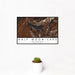 12x18 Half Moon Lake Wyoming Map Print Landscape Orientation in Ember Style With Small Cactus Plant in White Planter