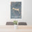 24x36 Half Moon Lake Wyoming Map Print Portrait Orientation in Afternoon Style Behind 2 Chairs Table and Potted Plant
