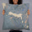 Person holding 22x22 Custom Half Moon Lake Wyoming Map Throw Pillow in Afternoon