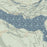 Half Moon Lake Wyoming Map Print in Woodblock Style Zoomed In Close Up Showing Details