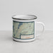 Right View Custom Half Moon Lake Wyoming Map Enamel Mug in Woodblock