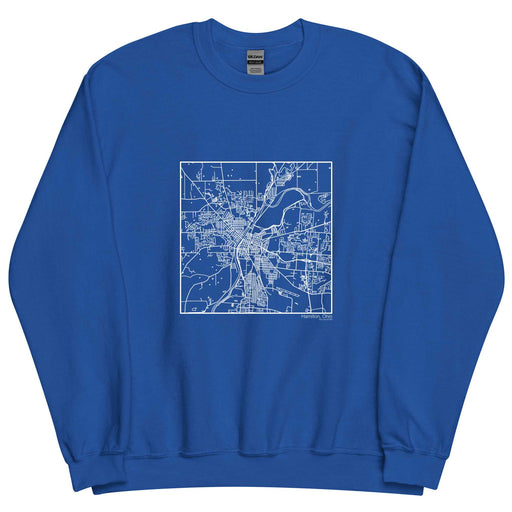 Hamilton Ohio  Map Unisex Crewneck Sweater with City inscription in Royal Blue