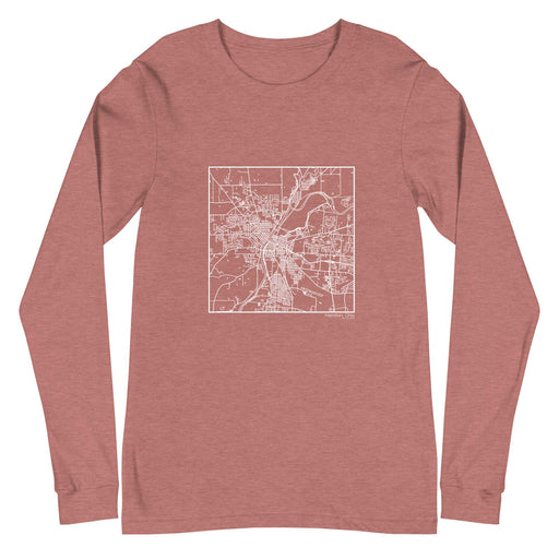 Hamilton Ohio  Map Unisex Long-Sleeve T-shirt with City inscription in Heather Mauve