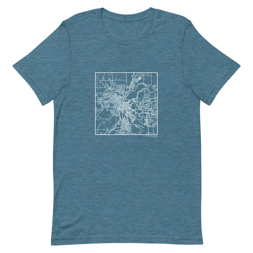 Hamilton Ohio  Map Unisex T-Shirt with City inscription in Heather Teal