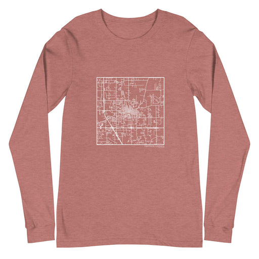 Hammond Louisiana  Map Unisex Long-Sleeve T-shirt with City inscription in Heather Mauve