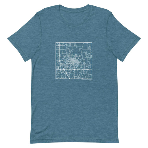 Hammond Louisiana  Map Unisex T-Shirt with City inscription in Heather Teal