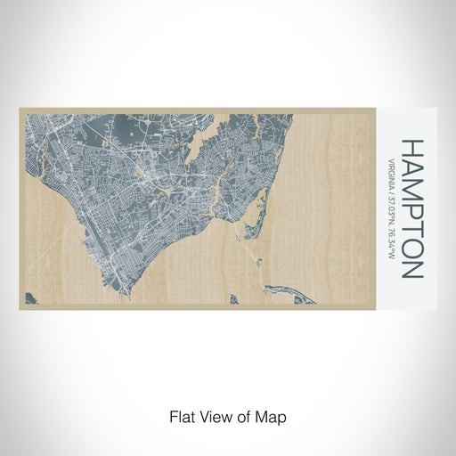 Rendered View of Hampton Virginia Map on 17oz Stainless Steel Insulated Bottle with printed afternoon style map