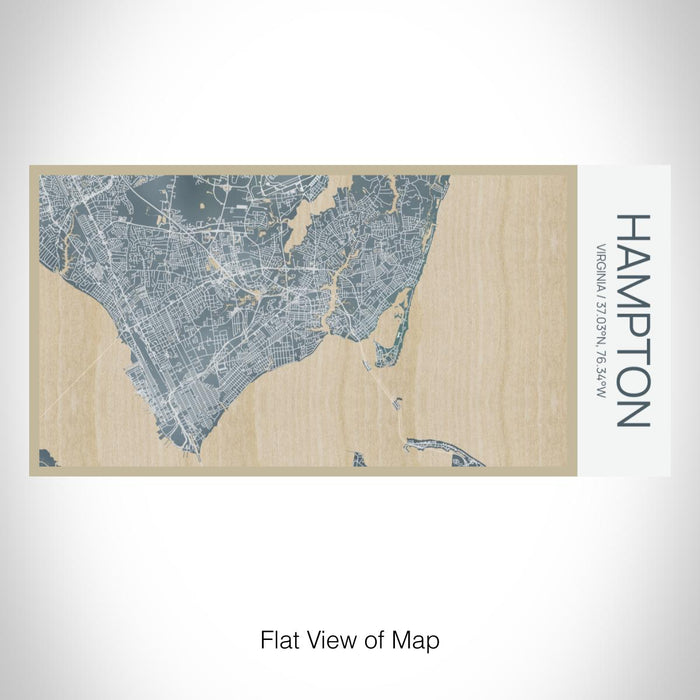 Rendered View of Hampton Virginia Map on 17oz Stainless Steel Insulated Bottle with printed afternoon style map