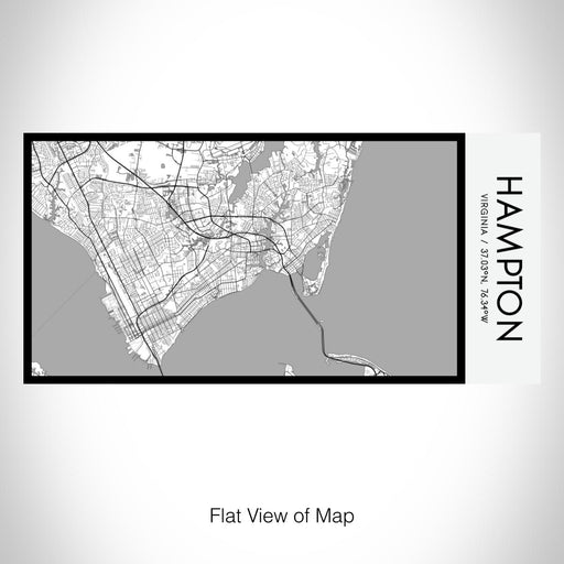 Rendered View of Hampton Virginia Map on 17oz Stainless Steel Insulated Bottle with printed classic style map