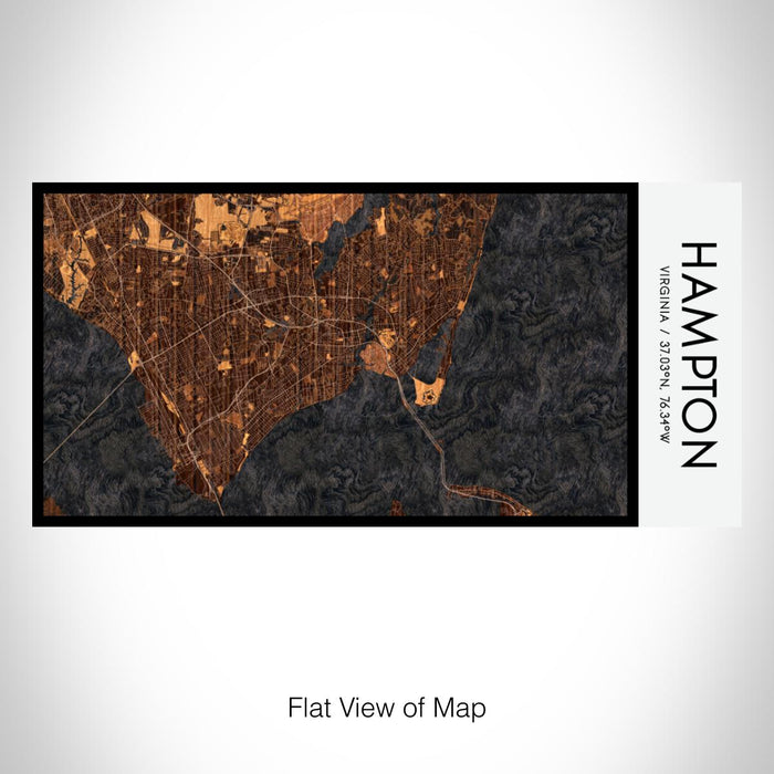 Rendered View of Hampton Virginia Map on 17oz Stainless Steel Insulated Bottle with printed ember style map