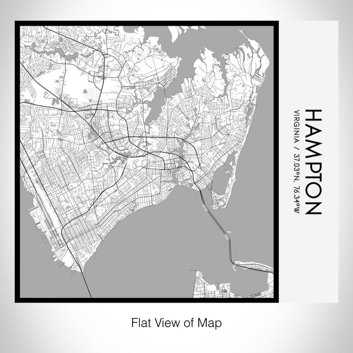 Rendered View of Hampton Virginia Map on 17oz Stainless Steel Insulated Tumbler in Classic Map Style