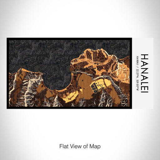 Rendered View of Hanalei Hawaii Map on 17oz Stainless Steel Insulated Bottle with printed ember style map