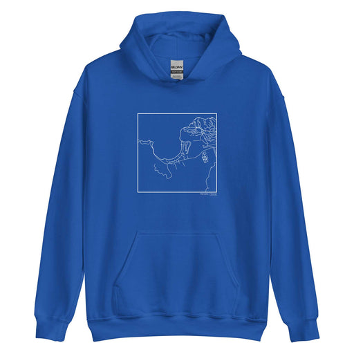 Hanalei Hawaii  Map Unisex Hoodie Sweater with City inscription in Royal Blue