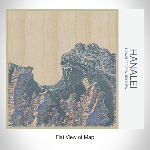 Rendered View of Hanalei Hawaii Map on 17oz Stainless Steel Insulated Tumbler in Afternoon Map Style