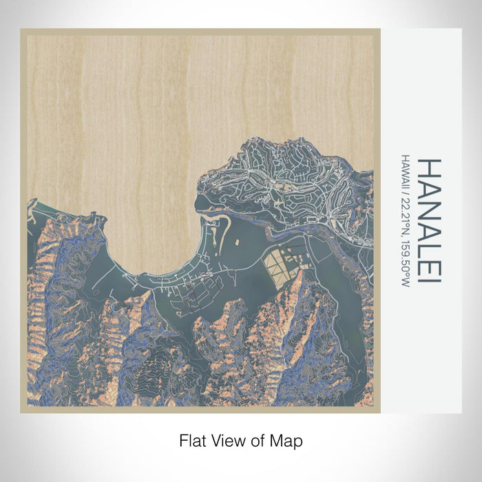 Rendered View of Hanalei Hawaii Map on 17oz Stainless Steel Insulated Tumbler in Afternoon Map Style