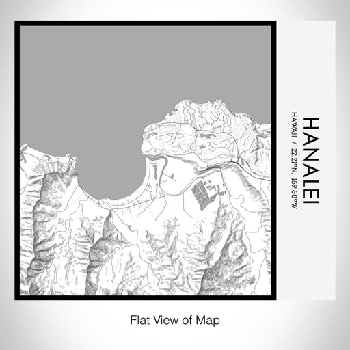 Rendered View of Hanalei Hawaii Map on 17oz Stainless Steel Insulated Tumbler in Classic Map Style
