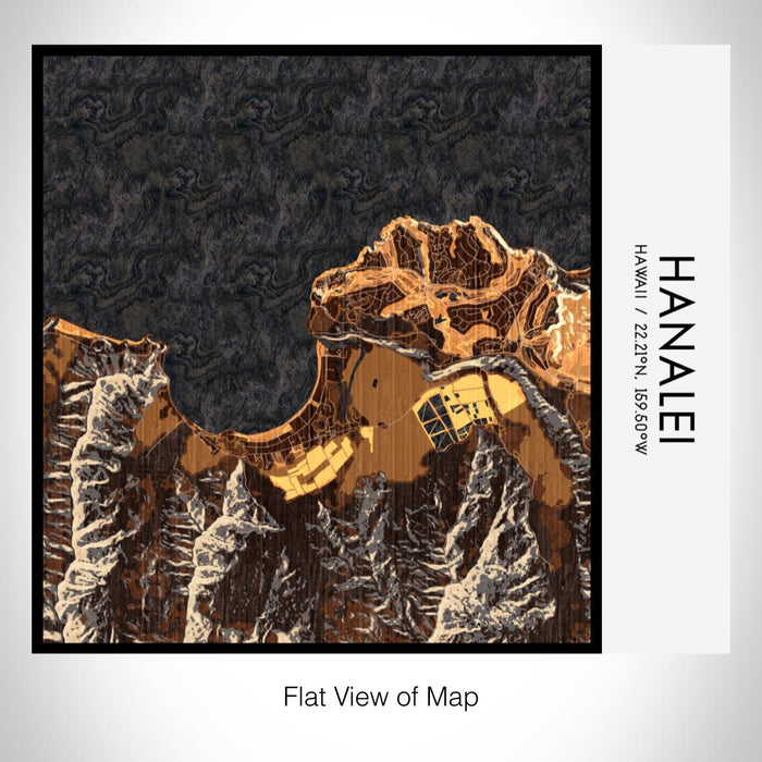 Rendered View of Hanalei Hawaii Map on 17oz Stainless Steel Insulated Tumbler in Ember Map Style