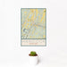 12x18 Hancock Maryland Map Print Portrait Orientation in Woodblock Style With Small Cactus Plant in White Planter
