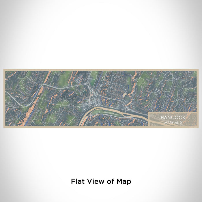 Flat View of Map Custom Hancock Maryland Map Enamel Mug in Afternoon