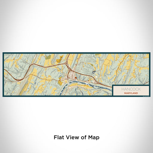 Flat View of Map Custom Hancock Maryland Map Enamel Mug in Woodblock