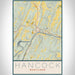 Hancock Maryland Map Print Portrait Orientation in Woodblock Style With Shaded Background