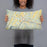 Person holding 20x12 Custom Hancock Maryland Map Throw Pillow in Woodblock