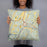 Person holding 18x18 Custom Hancock Maryland Map Throw Pillow in Woodblock