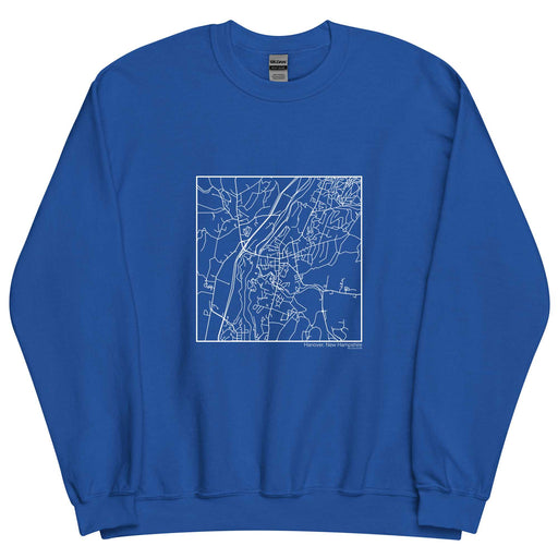 Hanover New Hampshire  Map Unisex Crewneck Sweater with City inscription in Royal Blue
