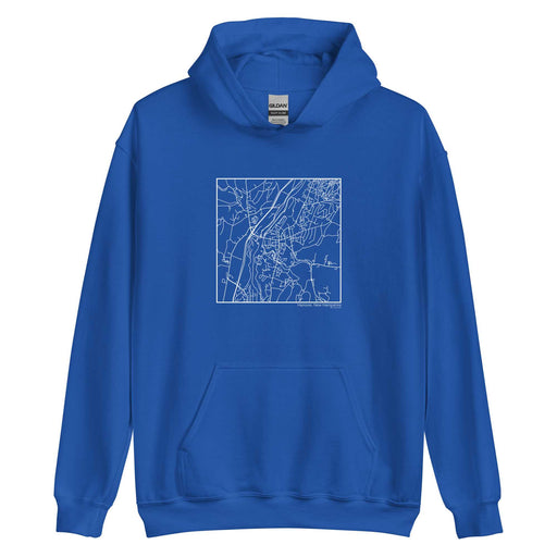Hanover New Hampshire  Map Unisex Hoodie Sweater with City inscription in Royal Blue