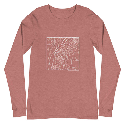 Hanover New Hampshire  Map Unisex Long-Sleeve T-shirt with City inscription in Heather Mauve