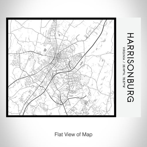 Rendered View of Harrisonburg Virginia Map on 20oz Stainless Steel Insulated Bottle with Bamboo Top with printed classic style map