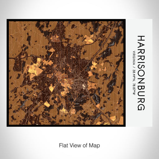 Rendered View of Harrisonburg Virginia Map on 20oz Stainless Steel Insulated Bottle with Bamboo Top with printed ember style map