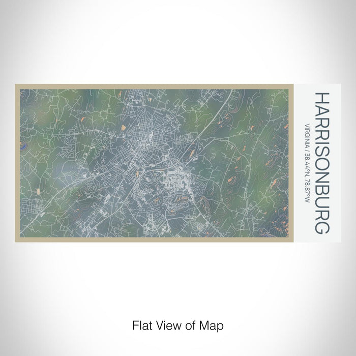 Rendered View of Harrisonburg Virginia Map on 17oz Stainless Steel Insulated Bottle with printed afternoon style map