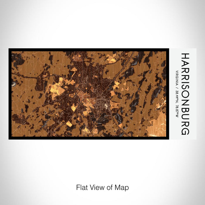 Rendered View of Harrisonburg Virginia Map on 17oz Stainless Steel Insulated Bottle with printed ember style map