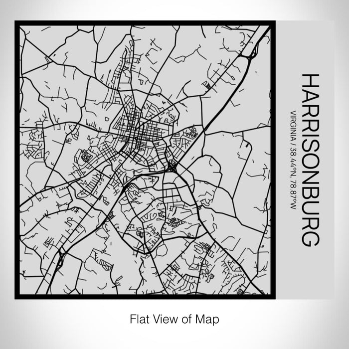 Rendered View of Harrisonburg Virginia Map on 17oz Stainless Steel Insulated Tumbler in Tactile Lines with Succulent in Background