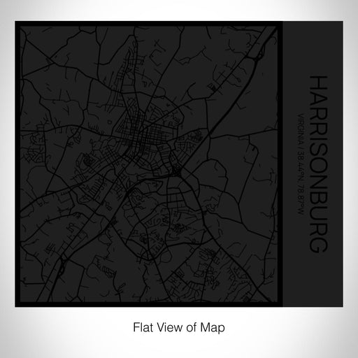 Rendered View of Harrisonburg Virginia Map on 17oz Stainless Steel Insulated Tumbler in Matte Black with Tactile Lines