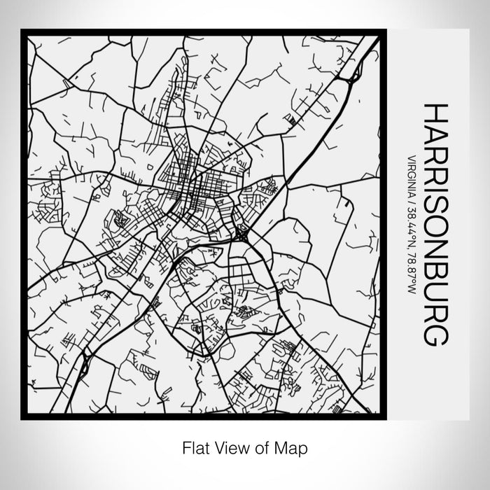 Rendered View of Harrisonburg Virginia Map on 17oz Stainless Steel Insulated Tumbler in Matte White with Tactile Lines