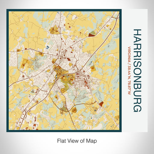 Rendered View of Harrisonburg Virginia Map on 17oz Stainless Steel Insulated Tumbler in Woodblock Map Style