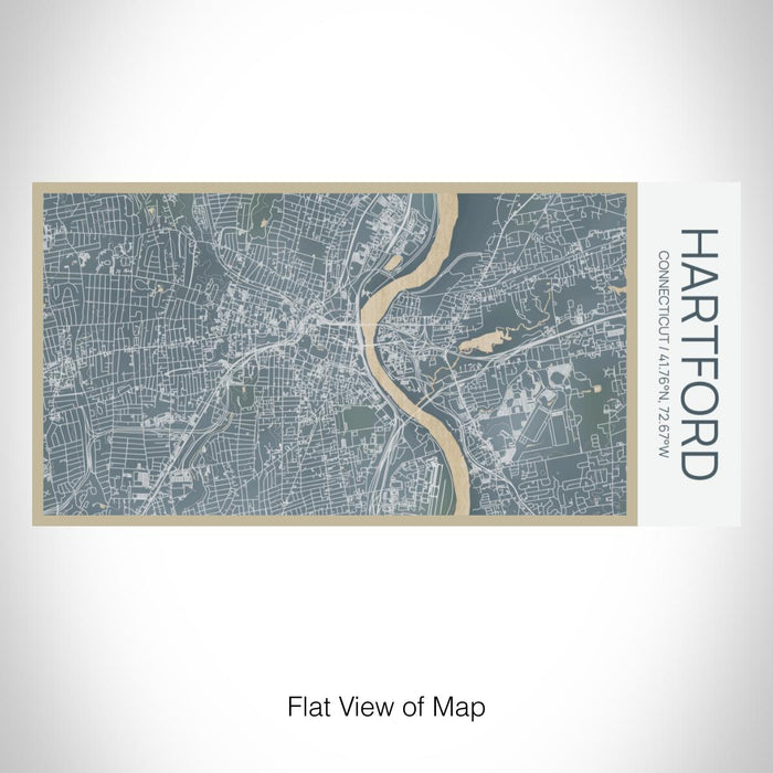 Rendered View of Hartford Connecticut Map on 17oz Stainless Steel Insulated Bottle with printed afternoon style map
