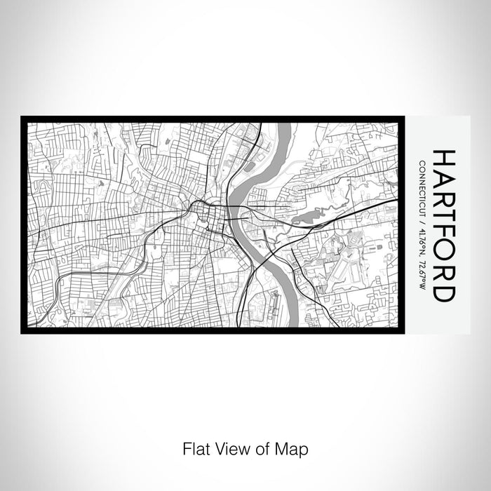 Rendered View of Hartford Connecticut Map on 17oz Stainless Steel Insulated Bottle with printed classic style map